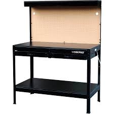 Workpro Multi Purpose 48in Workbench With Work Light Walmart Com Garage Work Bench Workbench Heavy Duty Work Bench