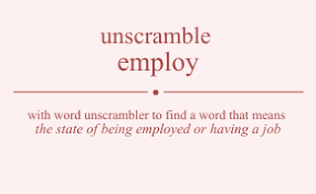 Discover words with letters and length filters. Unscramble Employ