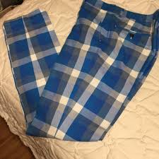 Moods Of Norway Blue Plaid Checkered Suit Pants