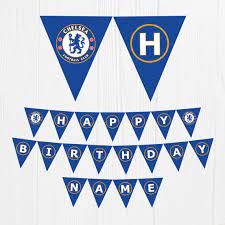 Chelsea fc flag football soccer blues checkers 3x5ft banner. Chelsea Birthday Banner Chelsea Party Ideas Soccer Birthday Banner Printable Birthday Banner Happy Birthday Printable