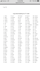 Spelling List For 2nd Grade Spelling Lists Spelling School Work