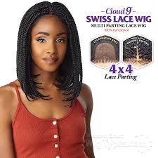 While box braids can be done in a hair salon, it's also possible to be done right from your home. Sensationnel Cloud 9 Synthetic Hair 4x4 Lace Parting Swiss Lace Wig Box Braid Bob Wigtypes Com