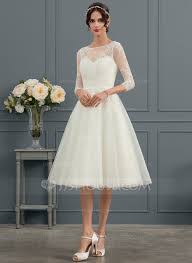 Hochzeitskleid damen kurz vintage brautkleid spitze tüll a linie hochzeitskleider brautkleid nuojia lange ärmel spitze brautkleider standesamt kurze hochzeitskleid knielange elfenbein 48. A Linie Illusion Knielang Tull Brautkleid 002153432 Jj S House