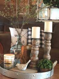 Candles On My Dining Table Lazy Susan Coffee Table Farmhouse Farm House Living Room Spring Table Decor