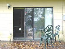 Patio doors with tempered glass may have 1/4 inch thick panes, but for multiple pane assemblies this thickness makes a door very heavy. Sliding Glass Door Wikipedia