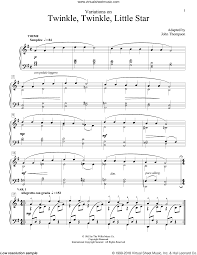 Find your perfect arrangement and access a variety of transpositions so you can print and play instantly, anywhere. Thompson Variations On Twinkle Twinkle Little Star Sheet Music For Piano Solo Elementary