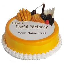 Birthday Cake Images With Name And Price Write Name On Have A Joyful Birthday Pineapple Fruit Ca Fruity Cake Order Birthday Cake Online Cake Delivery