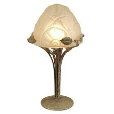 French Art Deco Table Lamp By Degue Wrought Iron Base 1stdibs Com Art Deco Table Lamps French Art Deco French Art Deco Table