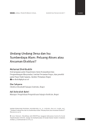 Program pengajaran terkait isu isu terkini. Pdf Undang Undang Desa Dan Isu Sumberdaya Alam Peluang Akses Atau Ancaman Eksklusi