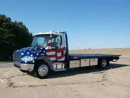 American Flag Design Trucks Flatbed Towing Freightliner