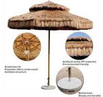 HDPE Palm Thatch Roofing Synthetic Mexican Straw Roof Thatch - 9ft Diameter  Umbrella Cover, No Rot Outdoor Patio Shade Tiki Bar Roof Thatch