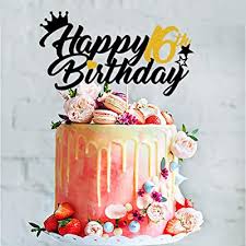 I pray to god to bless you with all his love, luck, and care. Buy Happy 16th Birthday Cake Topper Black Glitter Teenagers Sixteen Birthday Party Cake Decor Hello 16 Cheers To 16 Years Old 16 Fabulous Sweet 16th Boys 16th Birthday Party Cake Supplies Decorations Online In