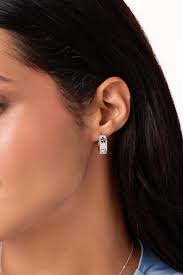 amara white gold five petal diamond earring