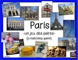 French Paris France Un Jeu Des Paires A Matching Game Learn French Matching Games French Tenses