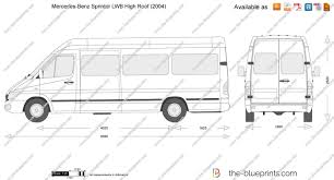 Mercedes Benz Sprinter Lwb High Roof Vector Drawing