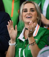 ERIN McClean, wife of Republic of Ireland ace James McClean, pictured by  Sportsfile at the big match in Cardiff.