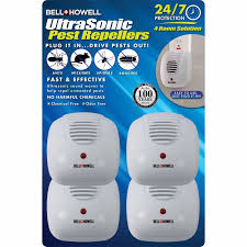 This revolutionary bell + howell pest repeller uses both ultrasonic and electromagnetic technology to effectively repel mice, rats, spiders, ants, roaches and other pesky rodents and insects without chemicals or traps. Bell Howell Ultrasonic Electronic Plug In Pest Repeller Set Of 4 Brand New Ebay