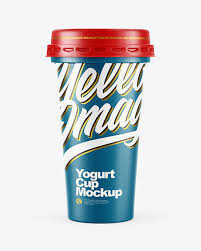 Download Matte Yogurt Cup Mockup In Cup Bowl Mockups On Yellow Images Object Mockups PSD Mockup Templates