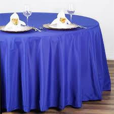 108 Royal Blue Polyester Round Tablecloth In 2020 Navy Blue Table Runner Table Cloth Navy Blue Wedding Decorations