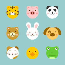 The animals are listed in alphabetical order. Illustration About A Set Of Cute Animal Faces Background Placed On Separate Layer Illustration Of Black Drawing K In 2021 Animal Faces Easy Animal Drawings Animals