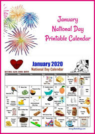 January National Day Calendar Free Printable Calendars In 2020 National Day Calendar National Holiday Calendar Calendar Printables
