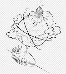 Menakjubkan 21 gambar kartun orang pakai masker boy cartoon png download 493 637 free transparent kani png mask on indonesia about fac di covid 19 gambar bumi pakai masker kartun. Earth Line Art Menggambar Kartun Bumi Putih Pensil Tangan Png Pngwing