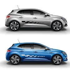 Rs Graphics Car Styling Door Side Skirt Decal For Renault Megane R26r Racing Lattice Decal Auto Body Customized Sticker