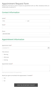 Prepare a list of concerns, medications you're taking, and other care providers who are treating you before coming to. Patient Appointment Request Form Template 123 Form Builder