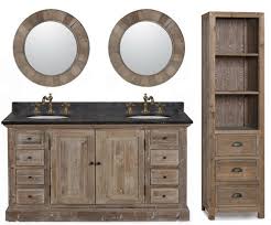 60 inch rustic double sink bathroom