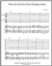 Easy guitar duets for beginners. What Do You Do With A Drunken Sailor Chords Guitar Tabs