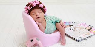 Artificial floral headband fake flower green leaves kids baby hair band headwear. This Adorable Baby With A Fake Wig Hair Rollers Looks So Cute High Cuteness Level Alert Chicks News