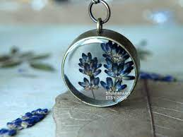 Real Lavender Necklace Transparent Resin Terrarium Necklace Lavender Jewelry Pressed Flower Neckla Lavender Necklace Lavender Jewellery Pressed Flower Necklace