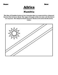 The white triangle is for peace. Namibia Flag Worksheet By Northeast Education Teachers Pay Teachers