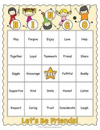 Bingo Games To Play With Friends Friendship Bingo Game Let S Be Friends Bingo For Kids Educational Games For Kids Bingo Games