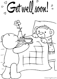 Little bear coloring pages for kids online. Get Well Soon Little Bear Coloring Page Coloringall