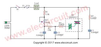 Dimmer Circuit Using Scr Triac Eleccircuit Com Circuit Dimmer Circuit Diagram
