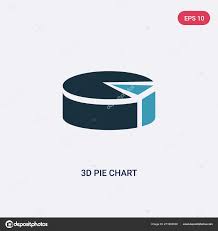 Two Color 3d Pie Chart Vector Icon From User Interface