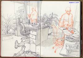 Kim Jung Gi How To Draw Figures In Perspective Gi S Perspective The World Through The Eyes Of Korean Artist Kim Jung Gi Art Perspective Art Background Drawing