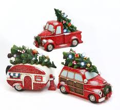 You can find the perfect decoration for a holiday celebration or a bedroom! Set Of 3 Lighted Resin Holiday Truck Wagon And Trailer Camper Battery Operated Resin Christmas Decorative Holiday Holiday Truck