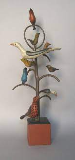 Bird Tree In The Style Of Simmons Contemporary Folk Art Bird Art Antique Folk Art