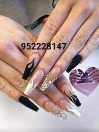 Encontrá uñas acrilicas tips en mercado libre argentina! Unas Erika Unas Acrilicas Color Negro Decoradas Con Facebook