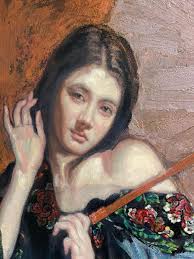 George Tsui "Umbrella" Original Oil Painting