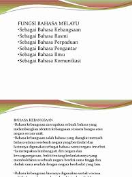 Bahasa melayu sebagai bahasa pengantar. Fungsi Bahasa Melayu Sebagai Bahasa Kebangsaan Sebagai Bahasa Rasmi Sebagai Bahasa Perpaduan Sebagai Bahasa Pengantar