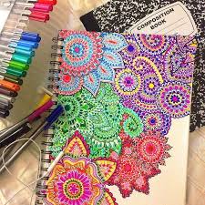 Image Result For Colourful Henna Patterns On Paper School Diy Diy School Supplies Diy Notebook