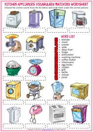 Kitchen Appliances Esl Matching Exercise Worksheet For Kids In 2020 Kitchen Appliances Worksheets For Kids Kitchen Utensils Worksheet