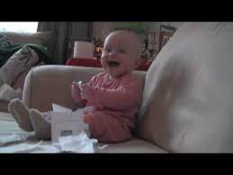 Baby Laughing Hysterically At Ripping Paper Original Youtube