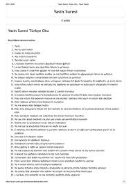 Yüce kitabımız kuranı kerim surelerinden yasin suresi nerede inmiştir ve yasin suresi kaç ayettir. Yasin Suresi Turkce Oku By Yasin Suresi Issuu