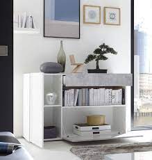 Credenza Madia Bianco Lucido E Beton In 2020 Home Decor Decor Shelving Unit