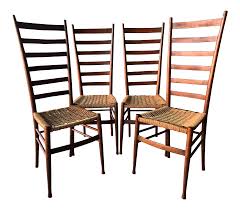 Check spelling or type a new query. Gio Ponti Ladder Back Rope Seat Dining Chairs Set Of 4 Chairish