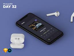 We Present To You A Stunning Crisp Mockup Of The Iphone X In Addition To The Sensational Apple Airpods Smart Object Drag Drop Mockup Sketch Photoshop Iphone
